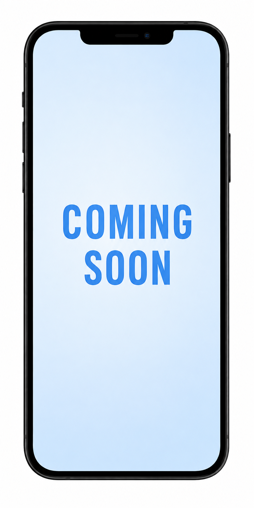 Image of phone showing Coming Soon